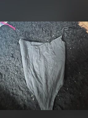 SKIMS Black Thong Bodysuit